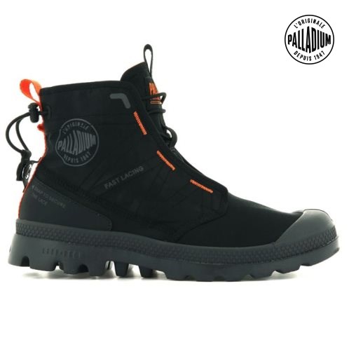 Palladium Pampa Travel Lite Women's Boots Black | UK Y194-HZA